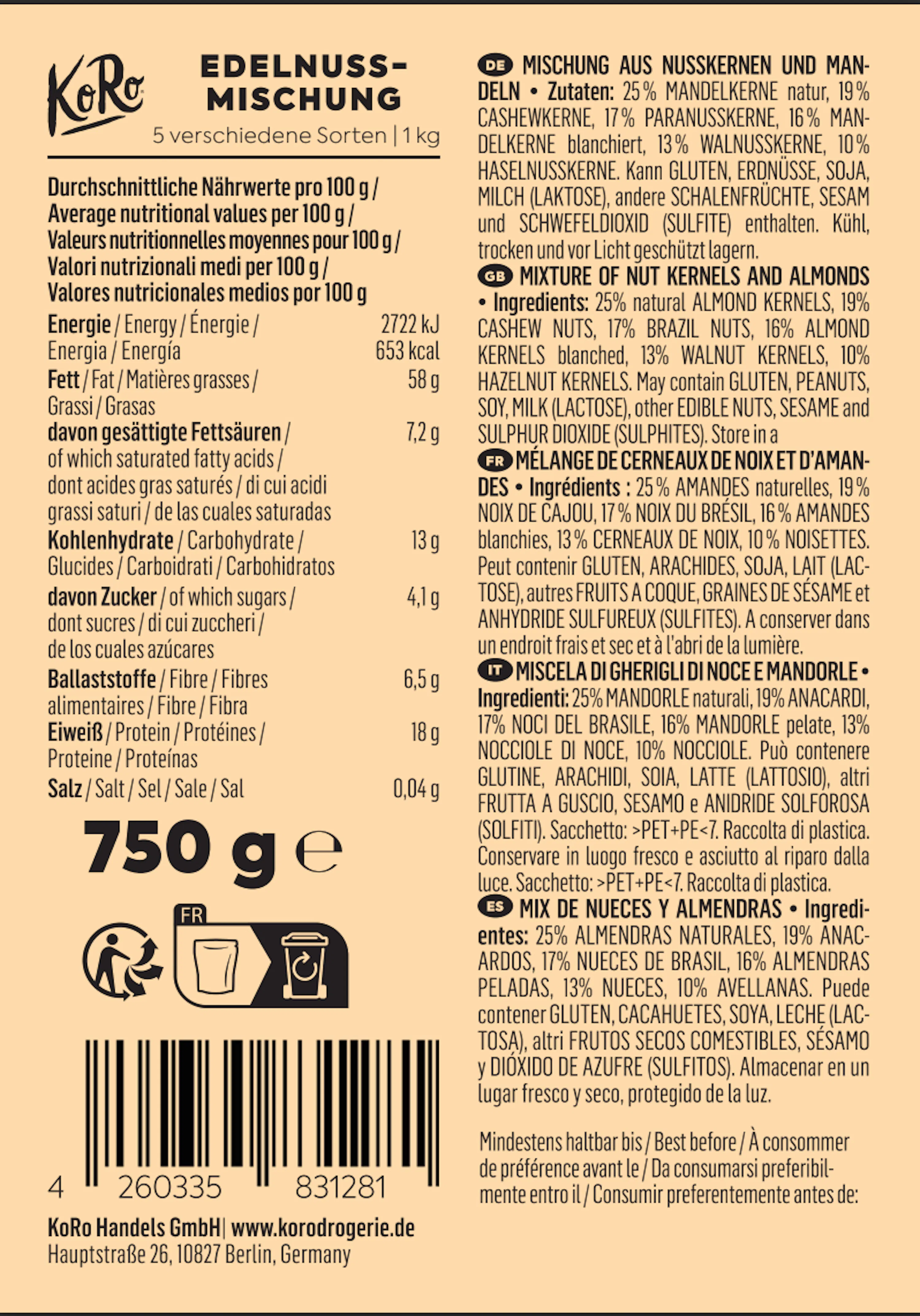 KoRo Edelnussmischung 1 kg — 5