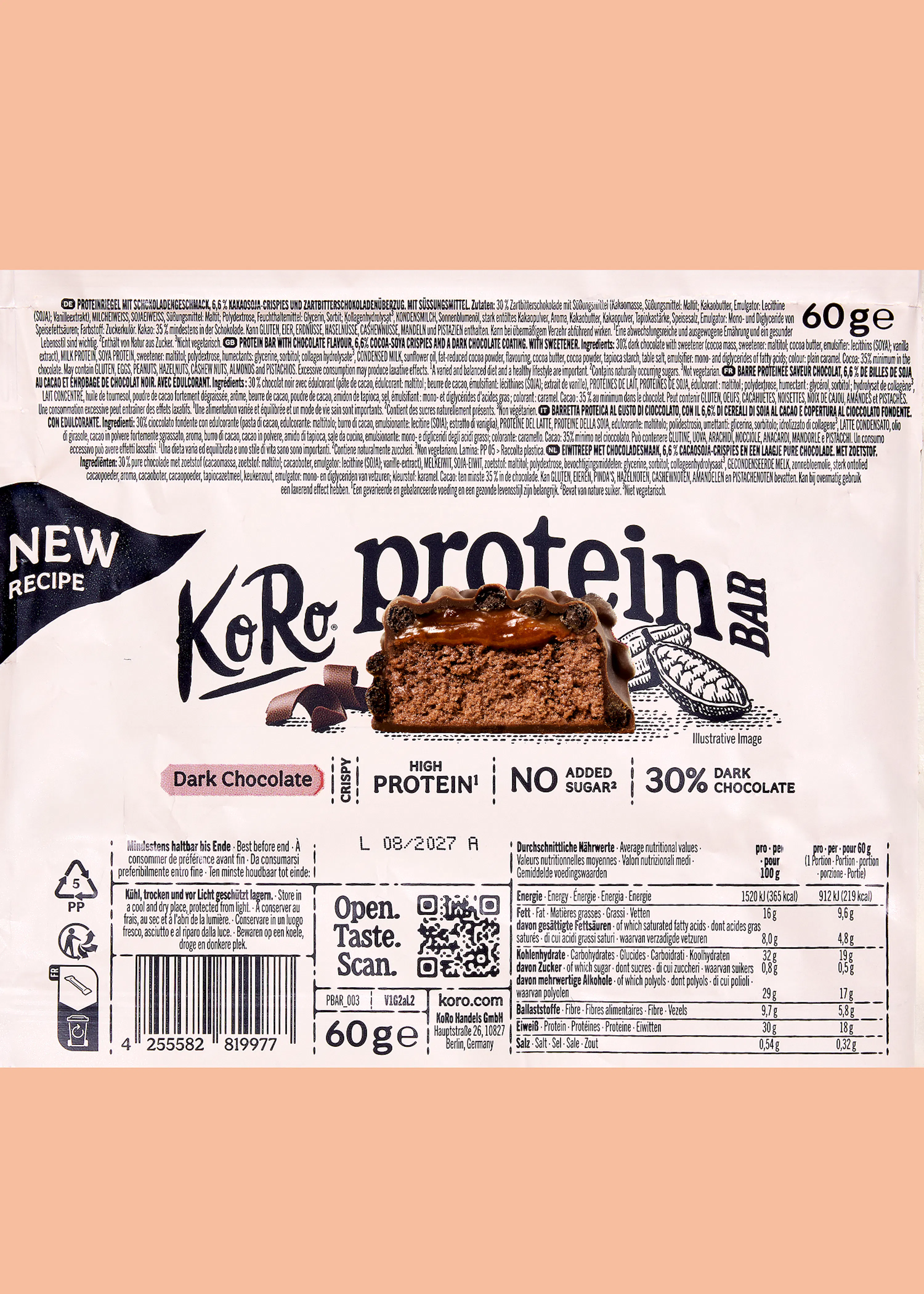 Crispy Protein Bar Dark Chocolate | 60 g — 5