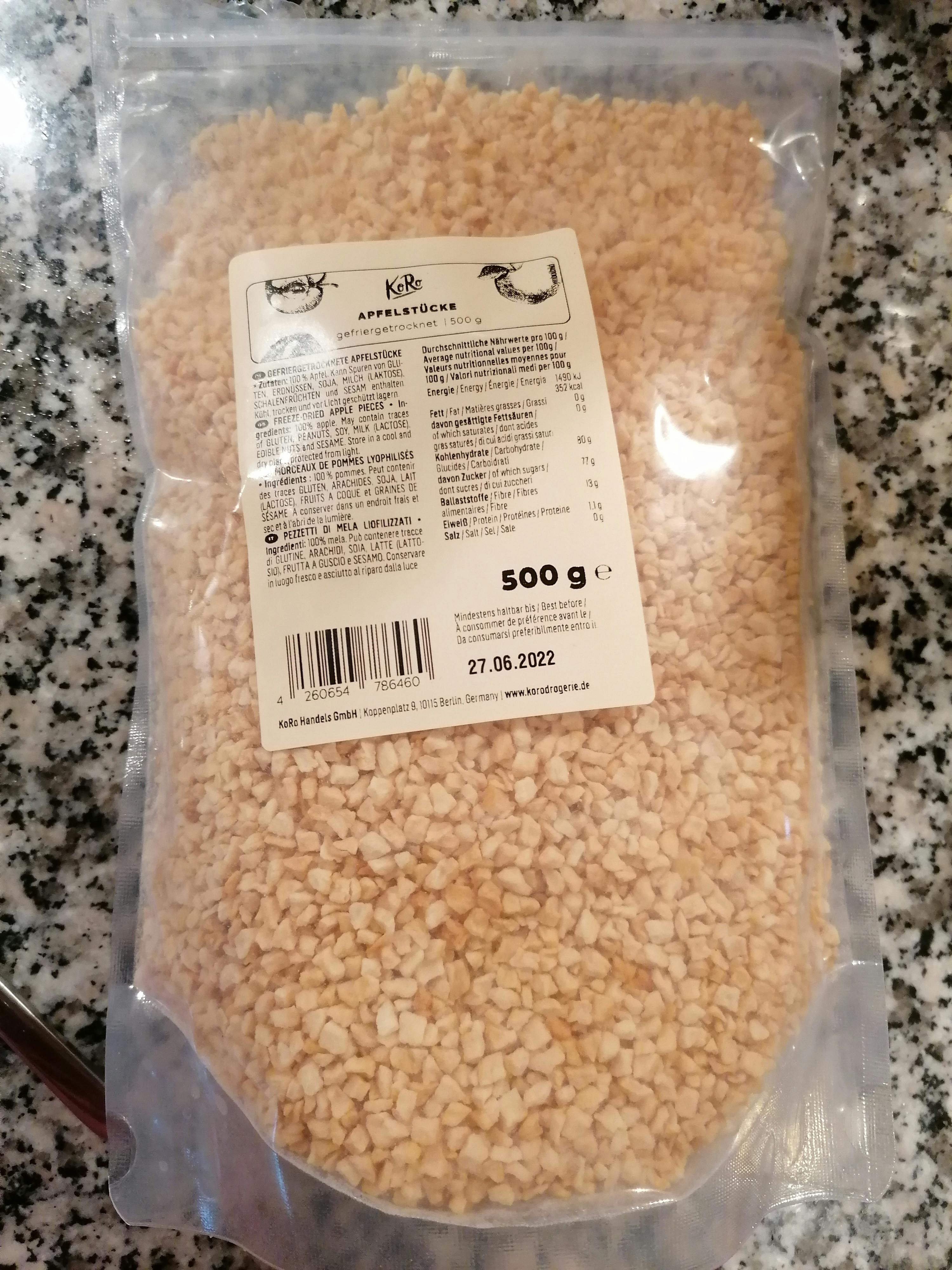 a bag of food with a label that says 500g on it