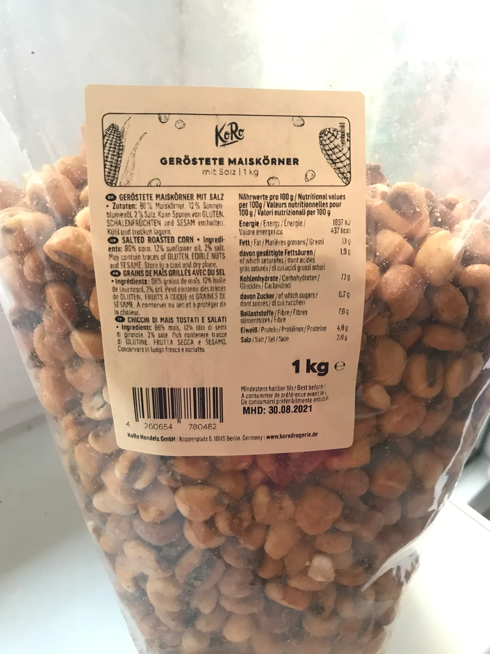 Geröstete Maiskörner mit Salz kaufen | KoRo Swiss