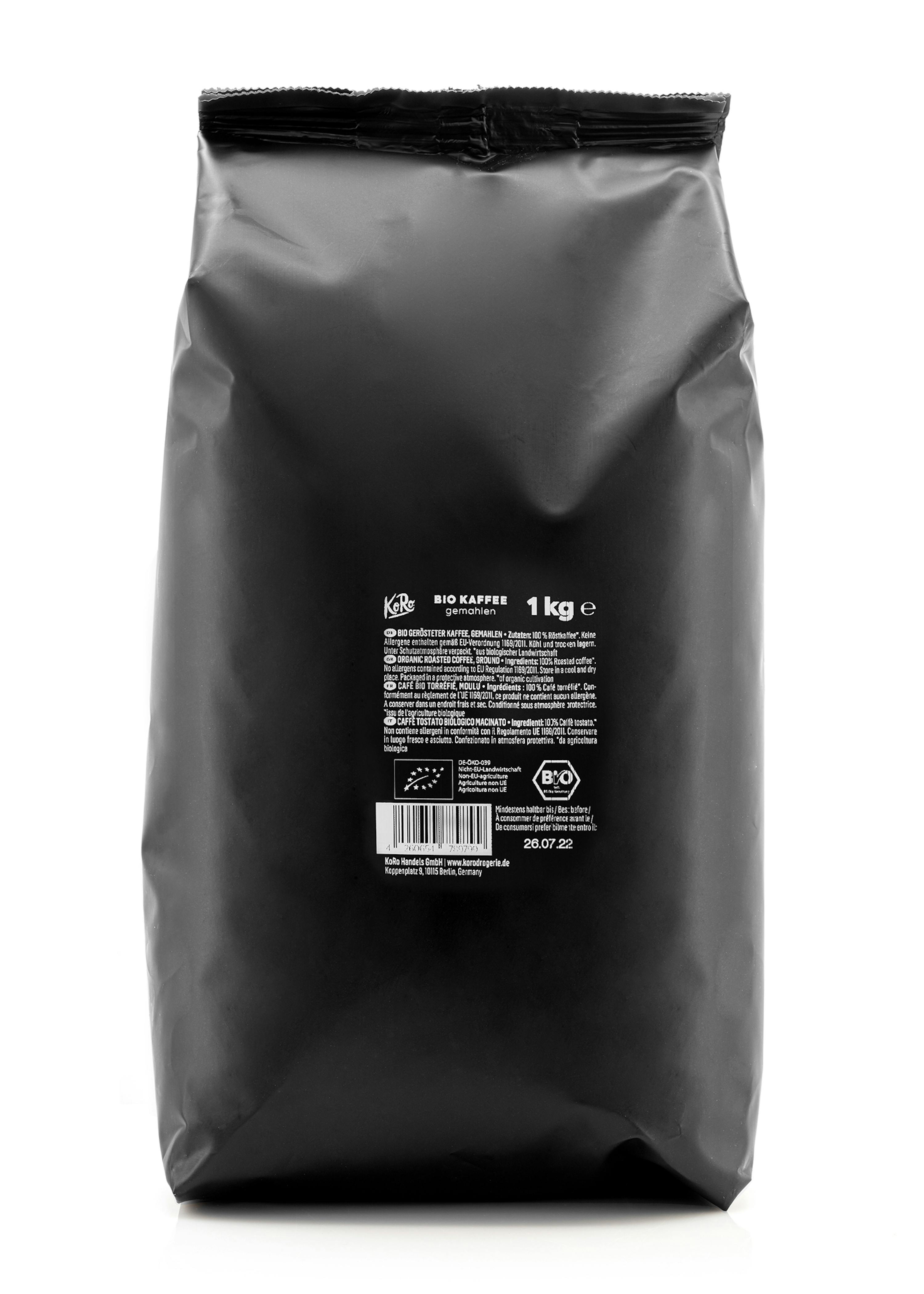 Achetez notre café noir bio moulu 1 kg