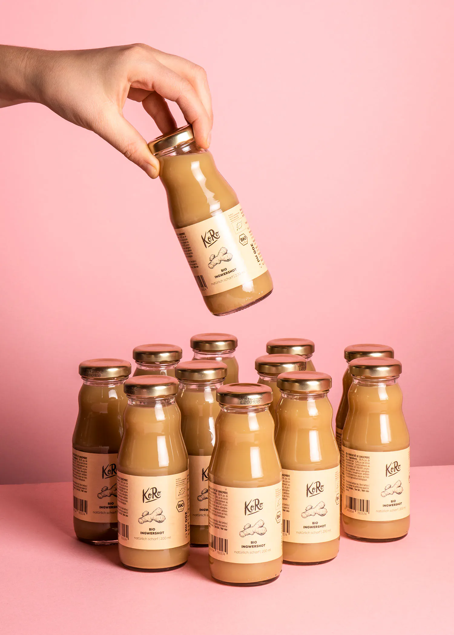 a person is holding a bottle of peanut butter