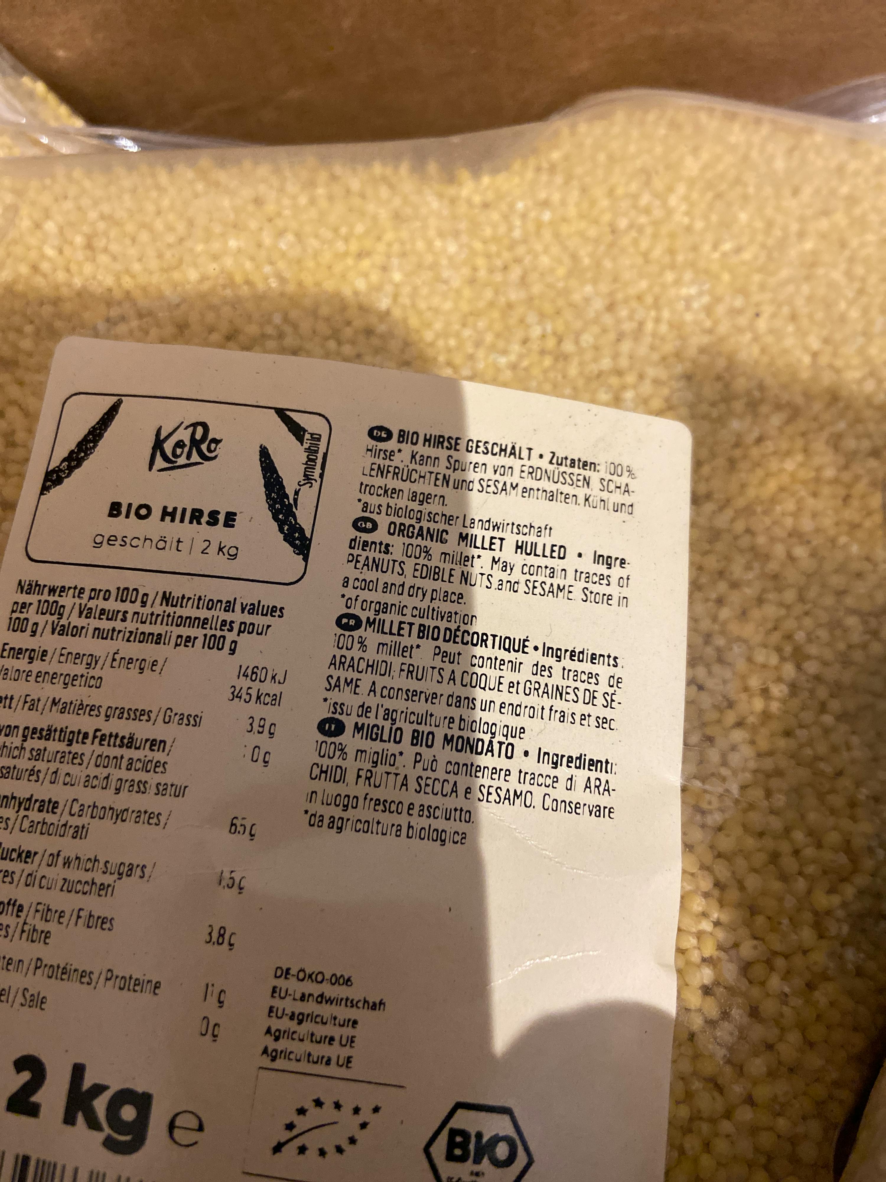 a package of bio rice has a label on it