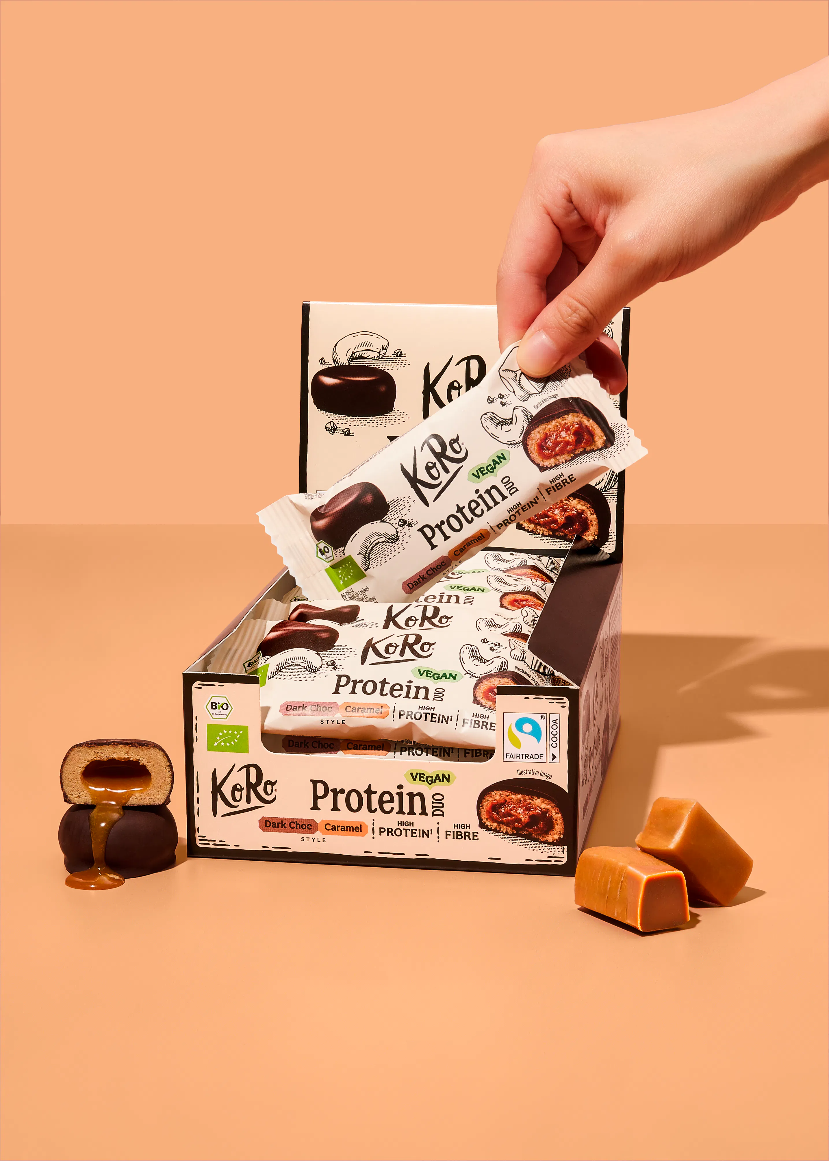 Bio Protein Duo Dark Choc Cashew Caramel Style | 12 x 2 x 20 g