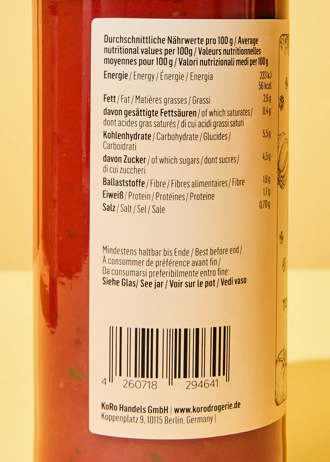 l' arrière d' une bouteille de sauce tomate avec un code qr