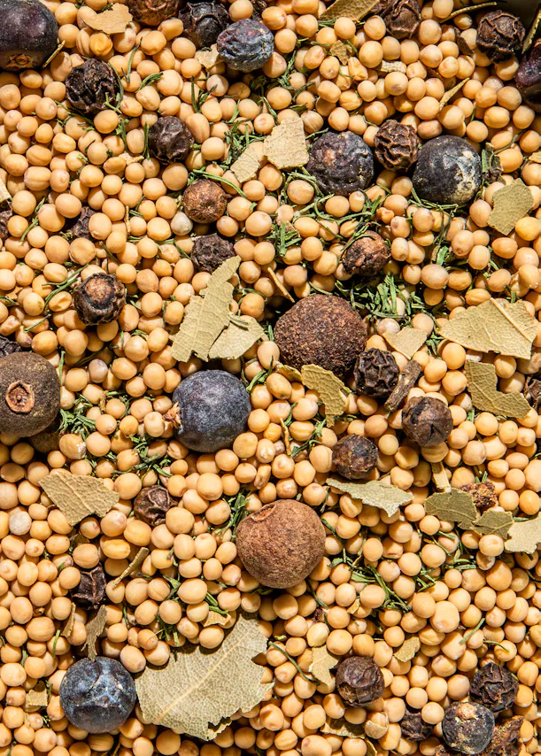 a close up of a pile of grains and spices