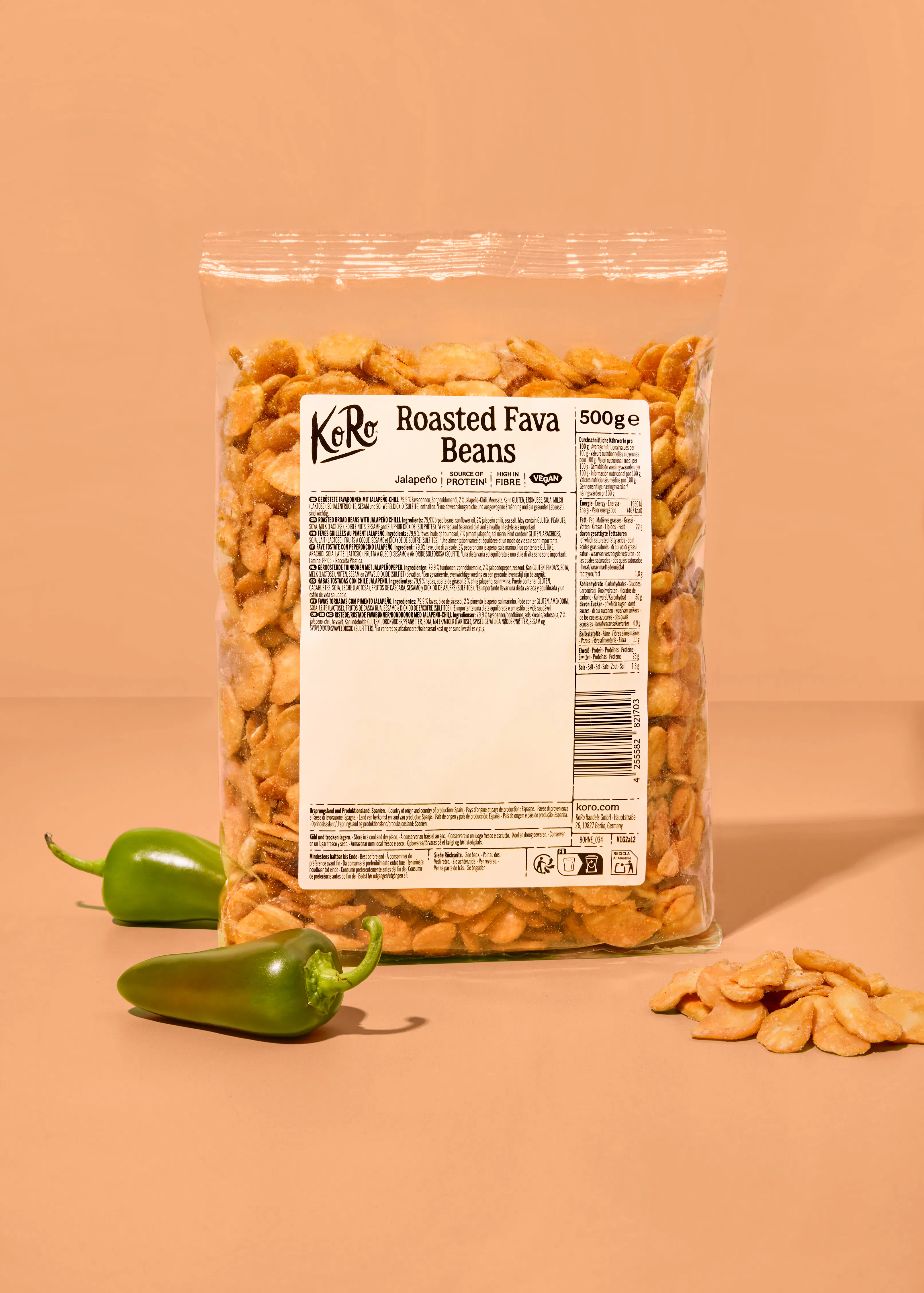 Fave tostate al peperoncino jalapeño | 500 g