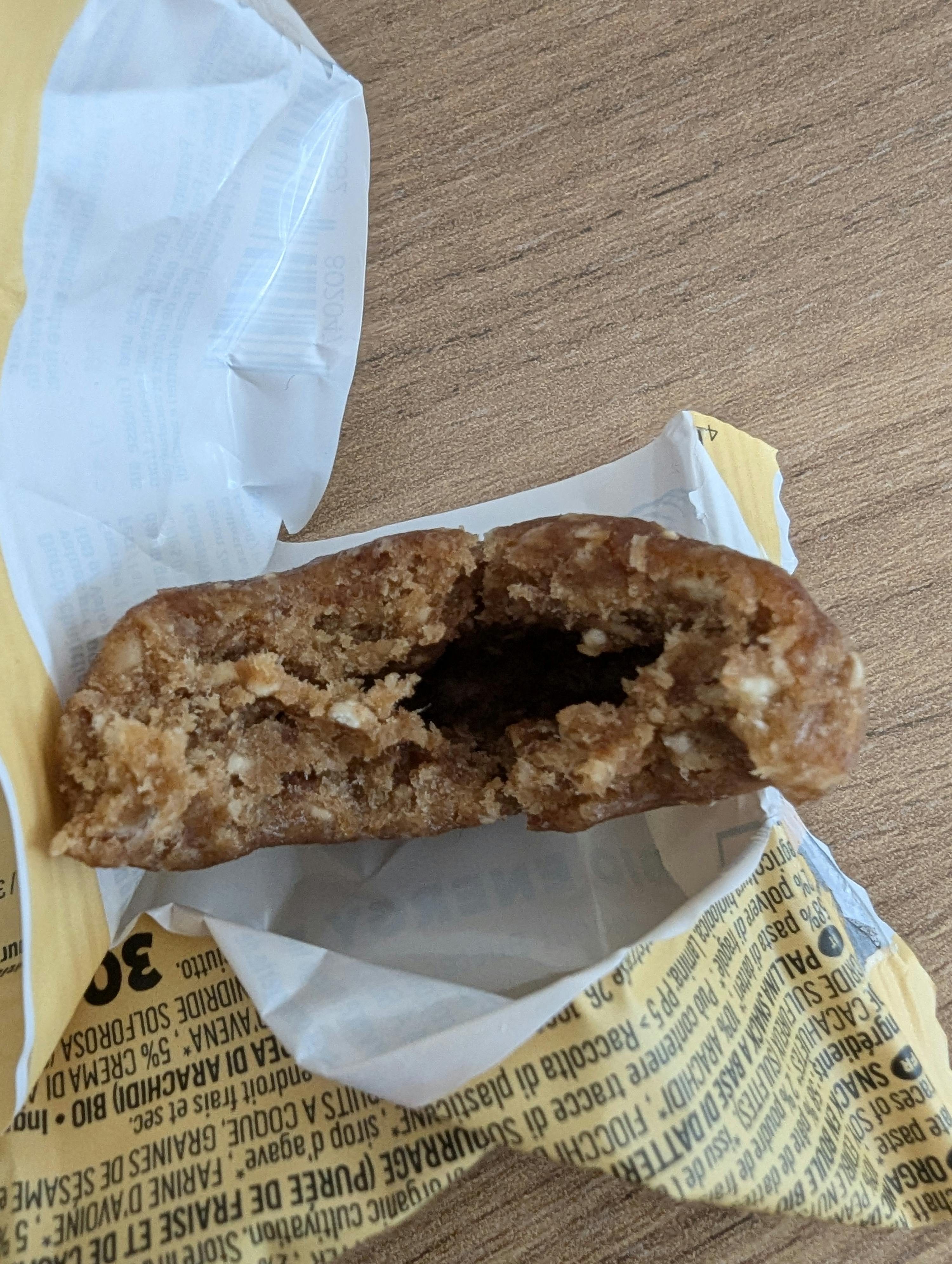 a cookie with a bite taken out of it