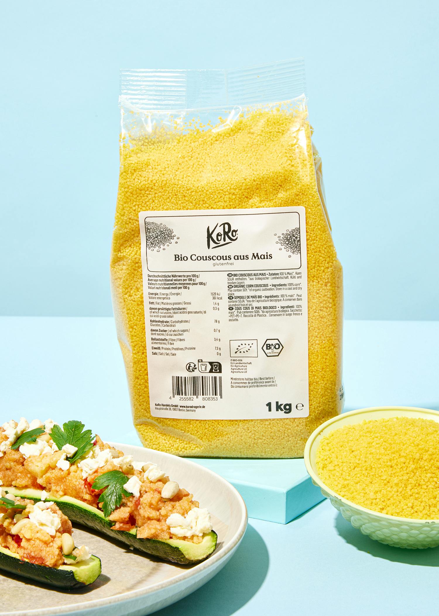 Glutenfreier Bio Couscous aus Mais 1 kg Glutenfreier Bio Couscous aus Mais 1 kg