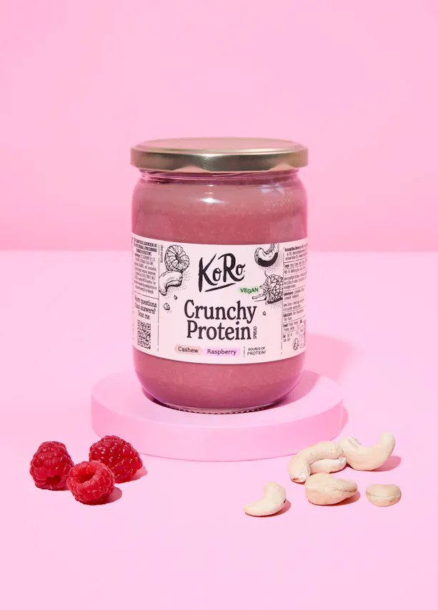 Pâte à tartiner protéinée vegan cajou-framboise 500 g