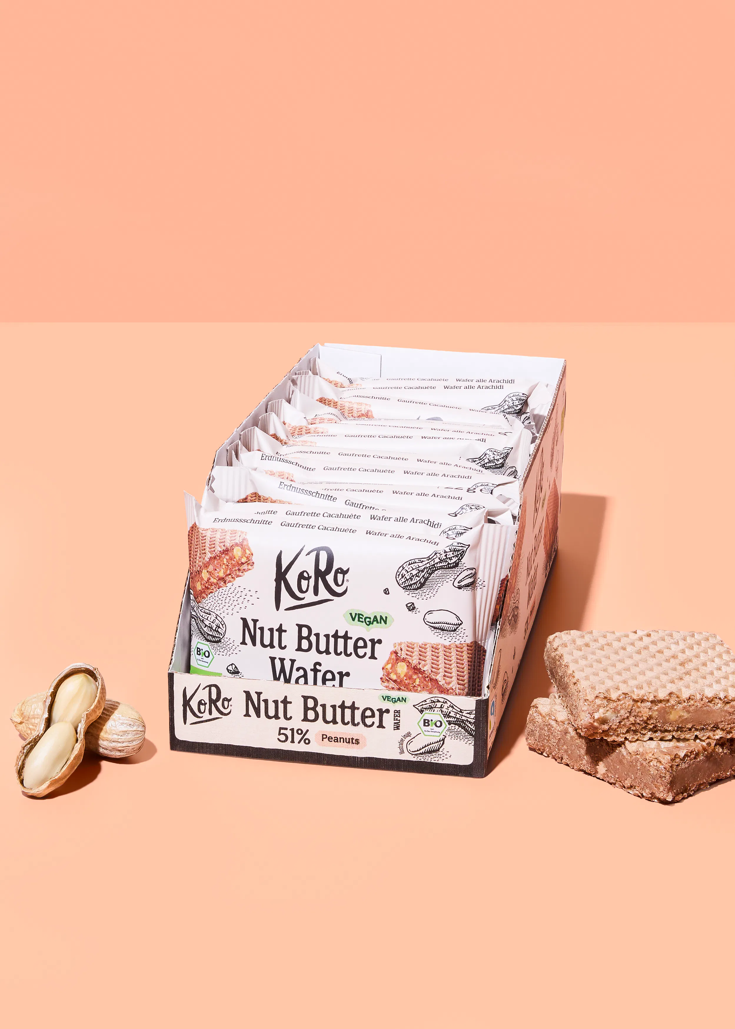 Bio Erdnussschnitte mit Meersalz | 12 x 22 g