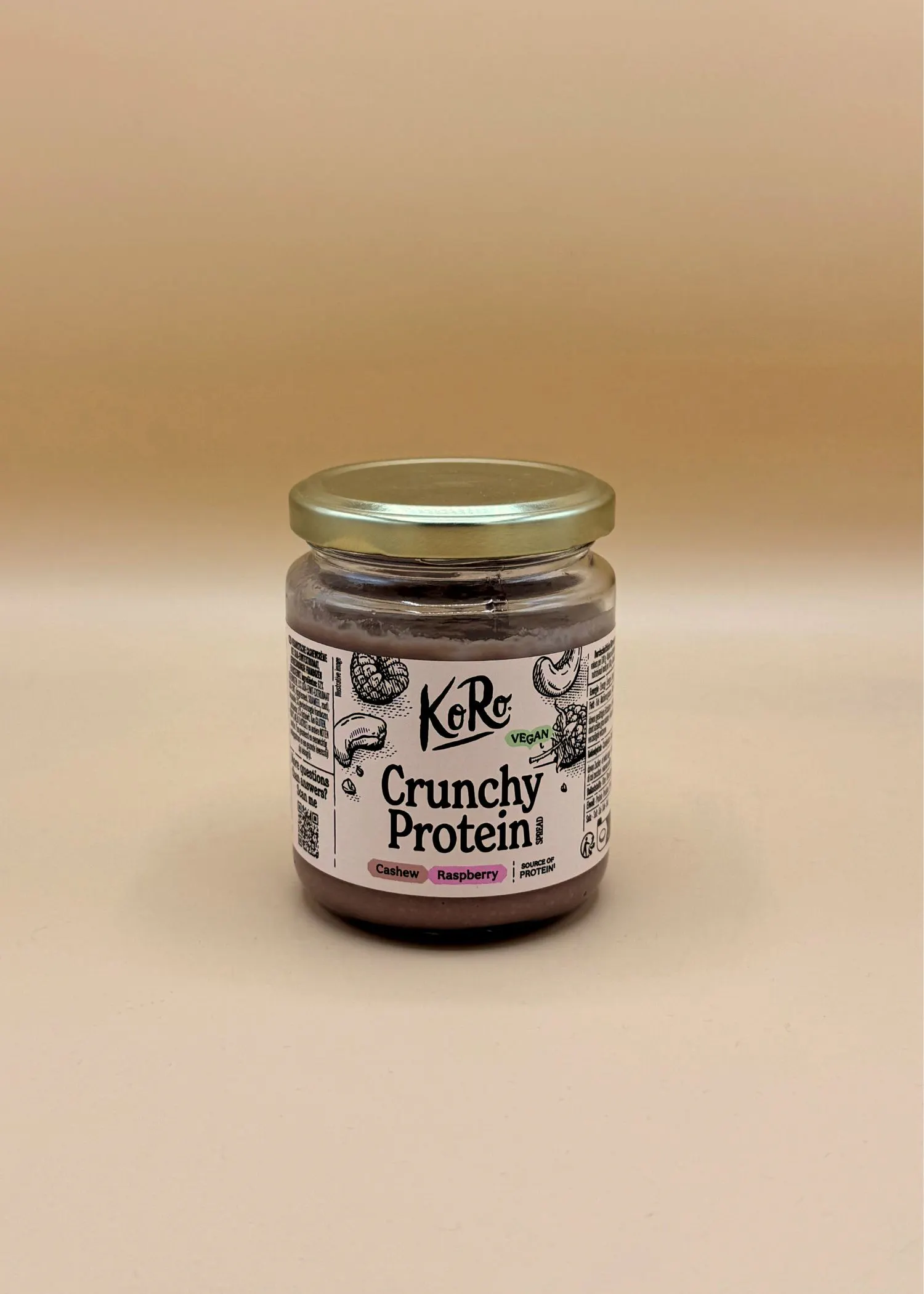 Vegane crunchy Proteincreme Cashew-Himbeere 200 g