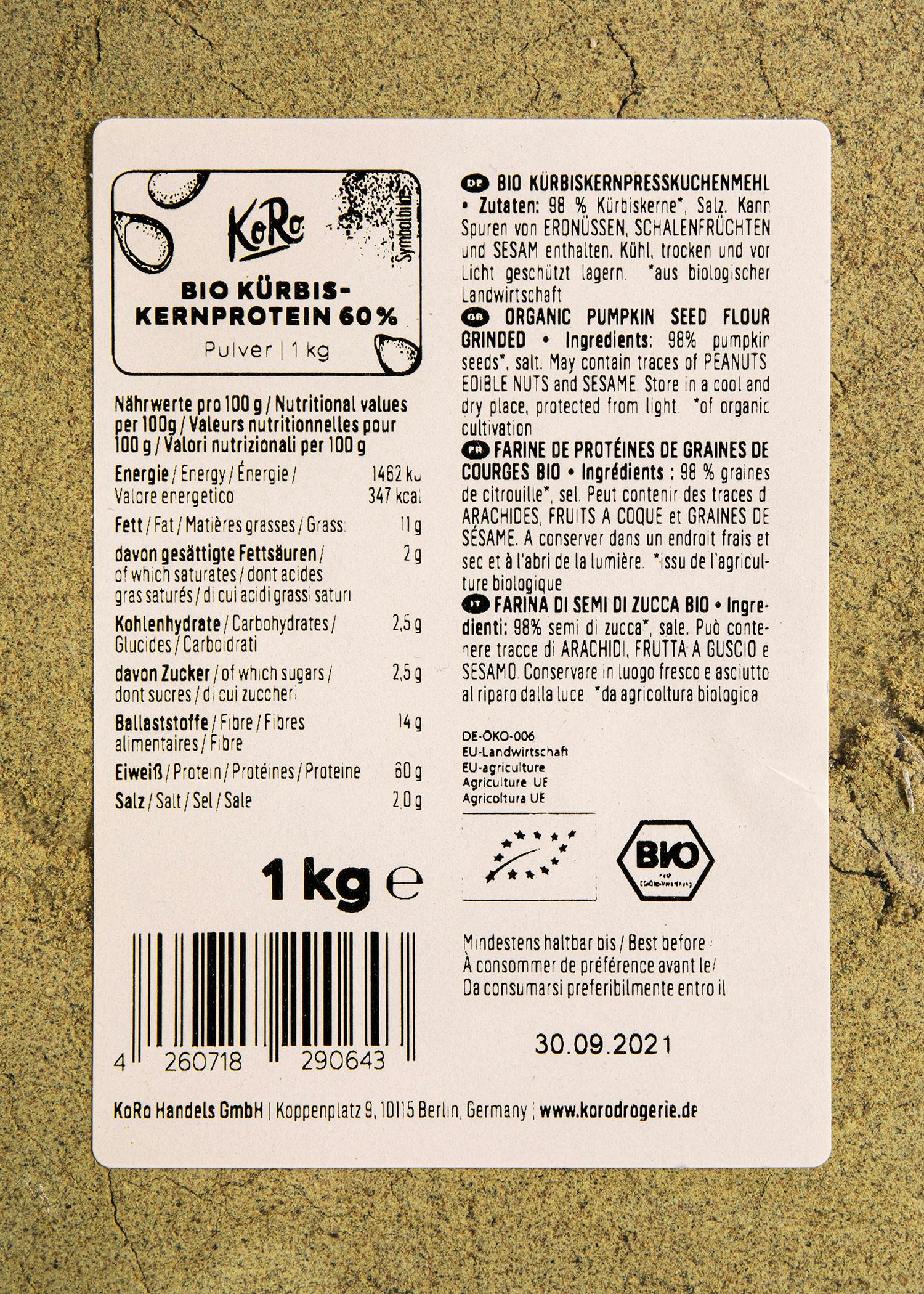 a label for a product that says 1 kg