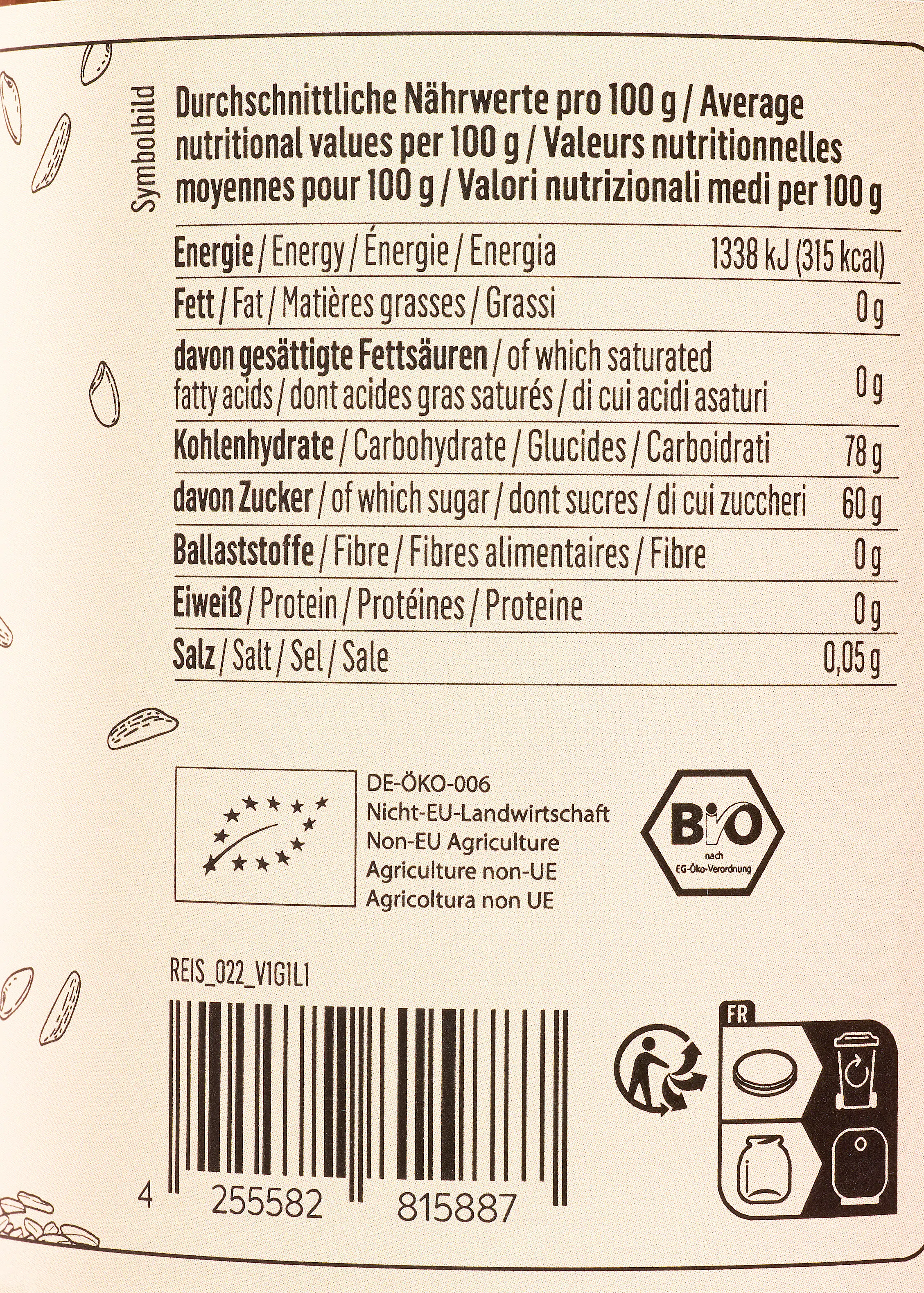 l' arrière d' une bouteille de nourriture avec des valeurs nutritionnelles