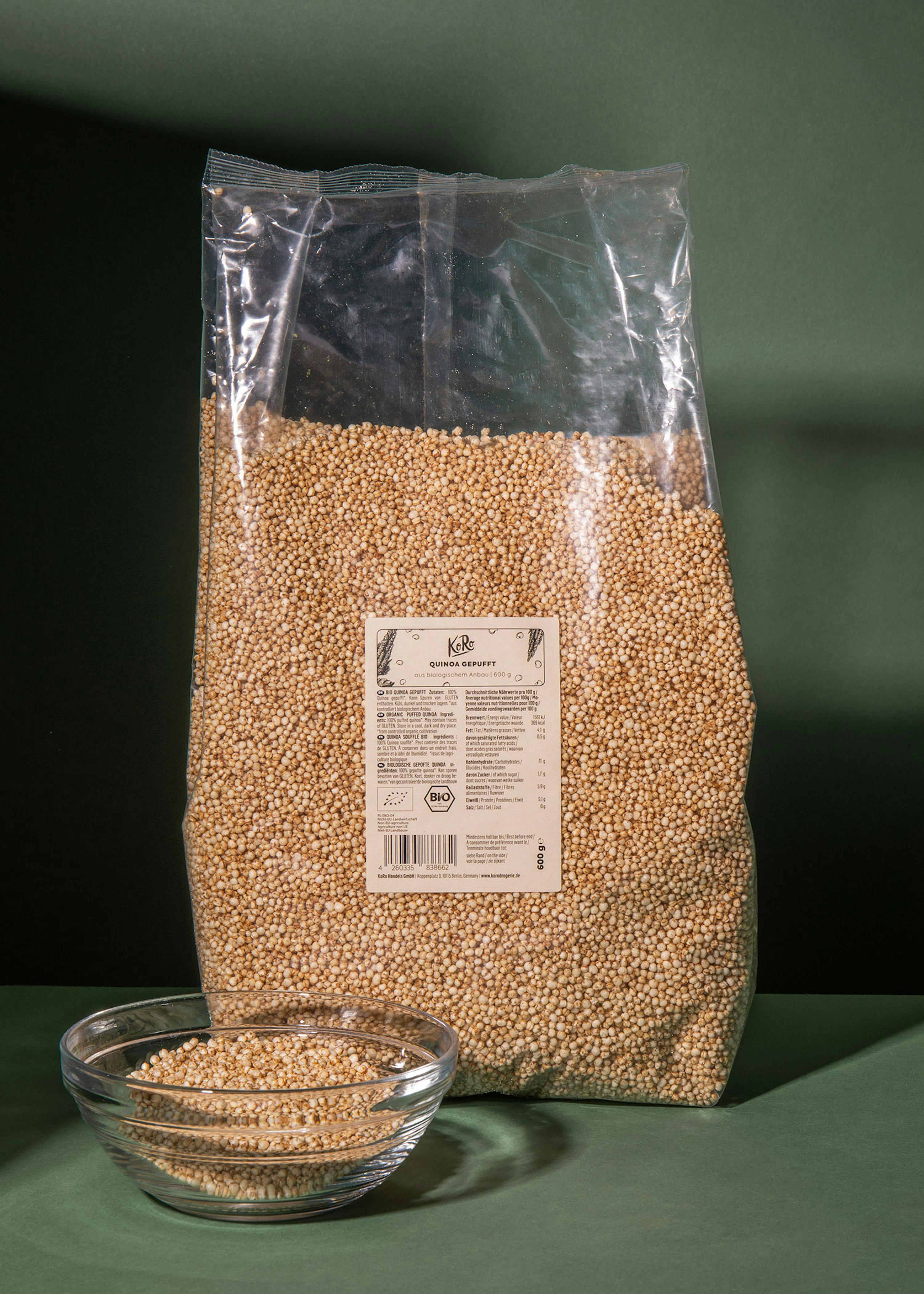 Osta luomu puffattu kvinoa 600 g | KoRo Suomi
