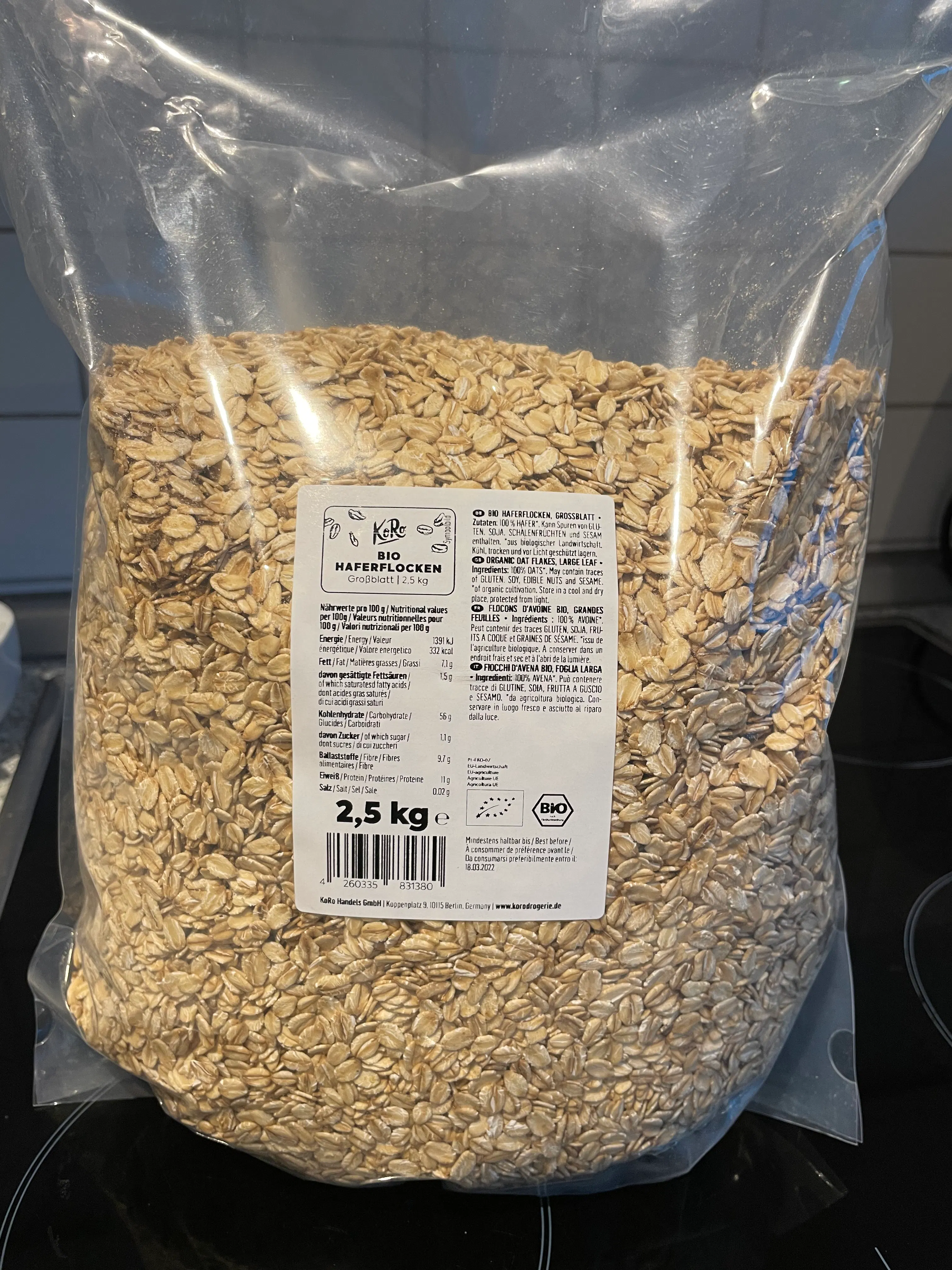 Davert Haferflocken Großblatt Bio – 2er Pack (2 X 1 Kg) | Vollkorn, Ideal Für Müsli & Porridge