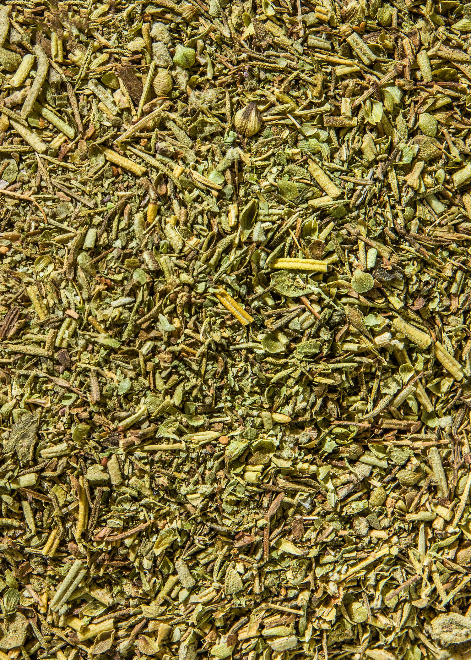 un tas de feuilles vertes et de branches séchées