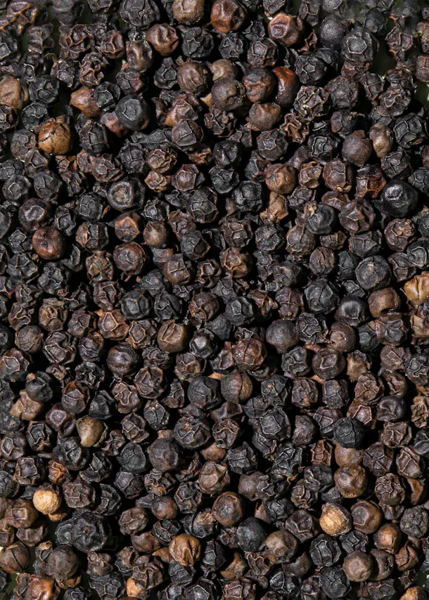 a pile of black pepper with a brown center