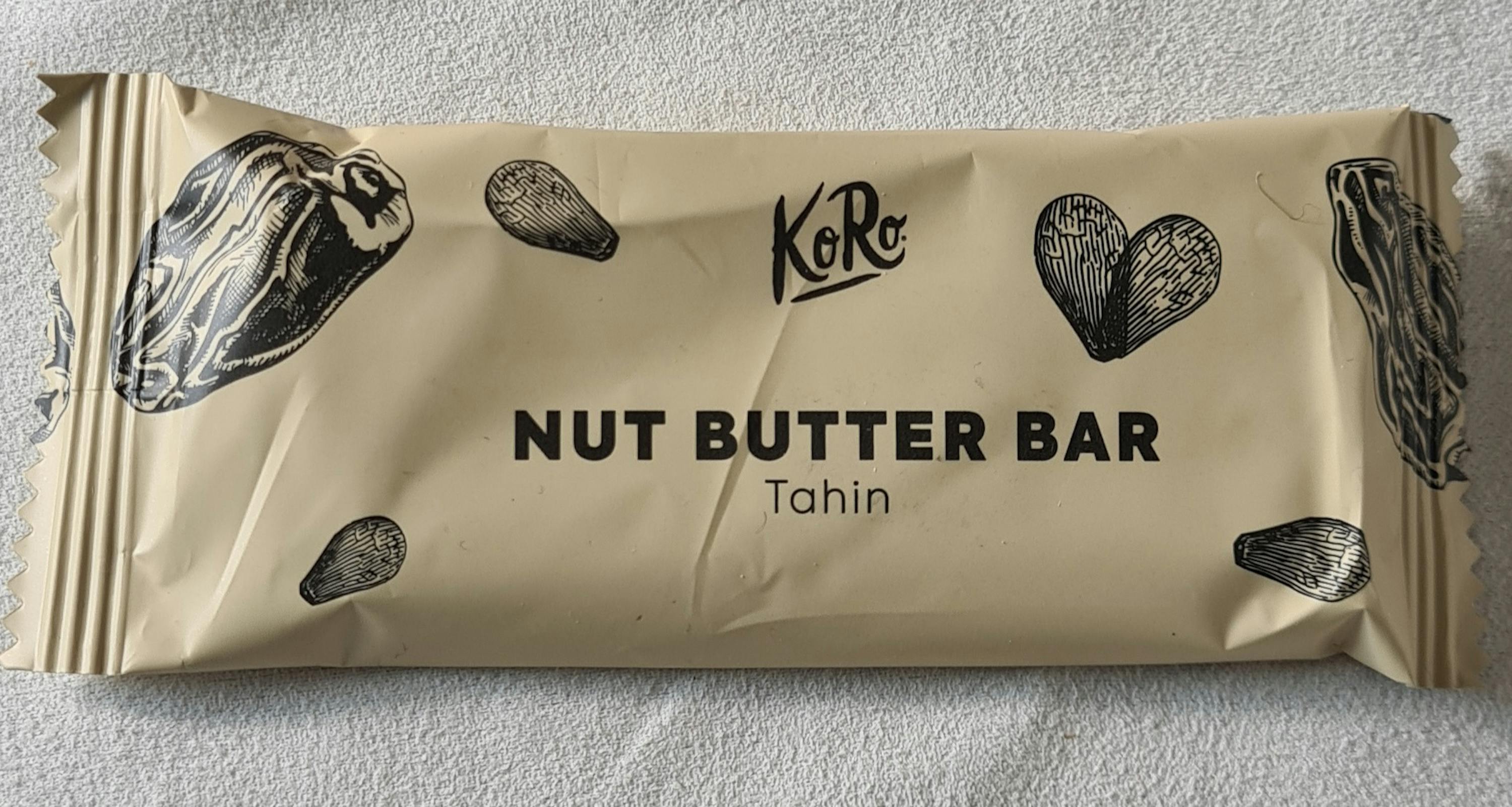 a package of koro nut butter bar tahin