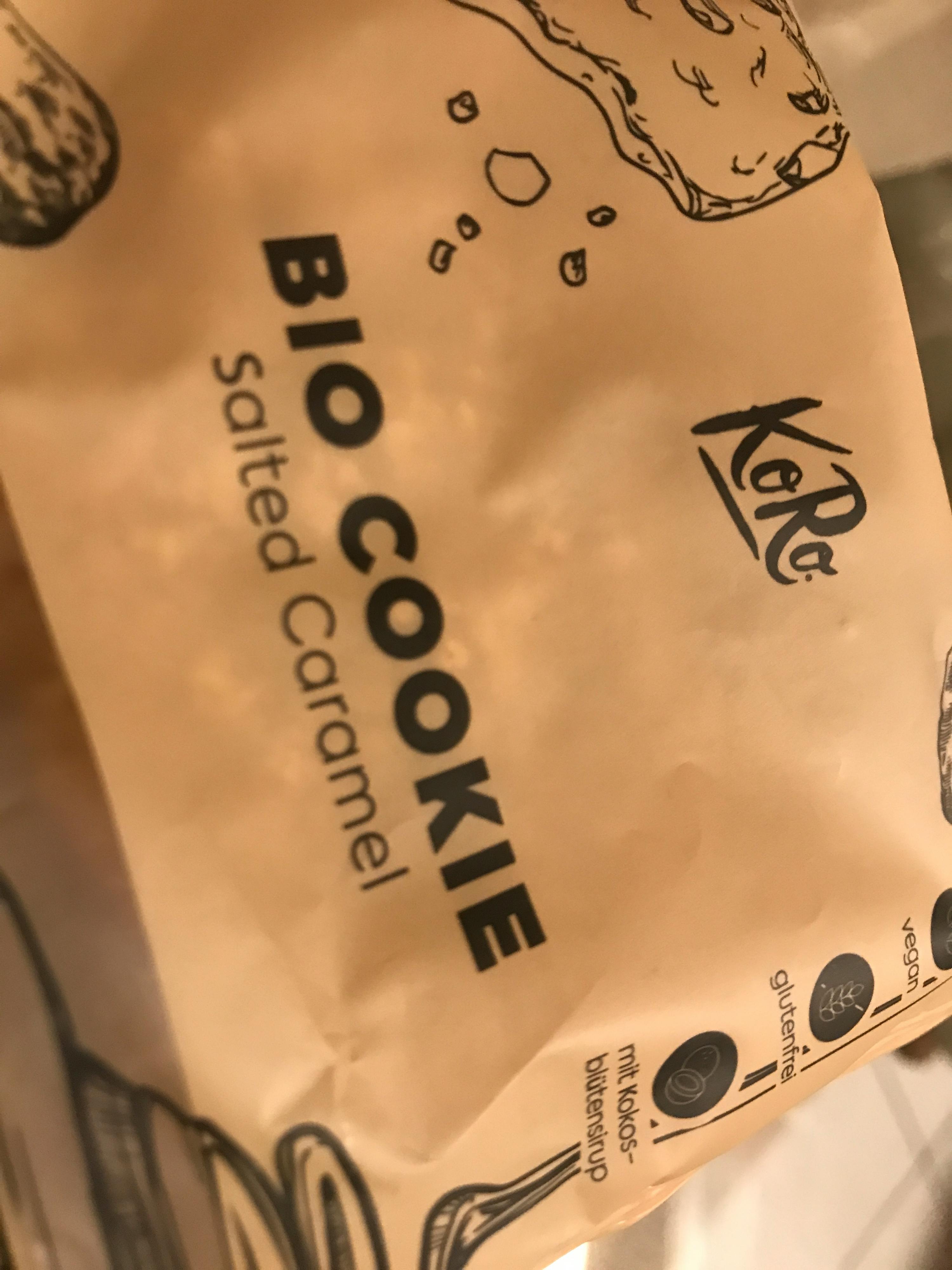 a bag of bio cookie salted caramel by kara