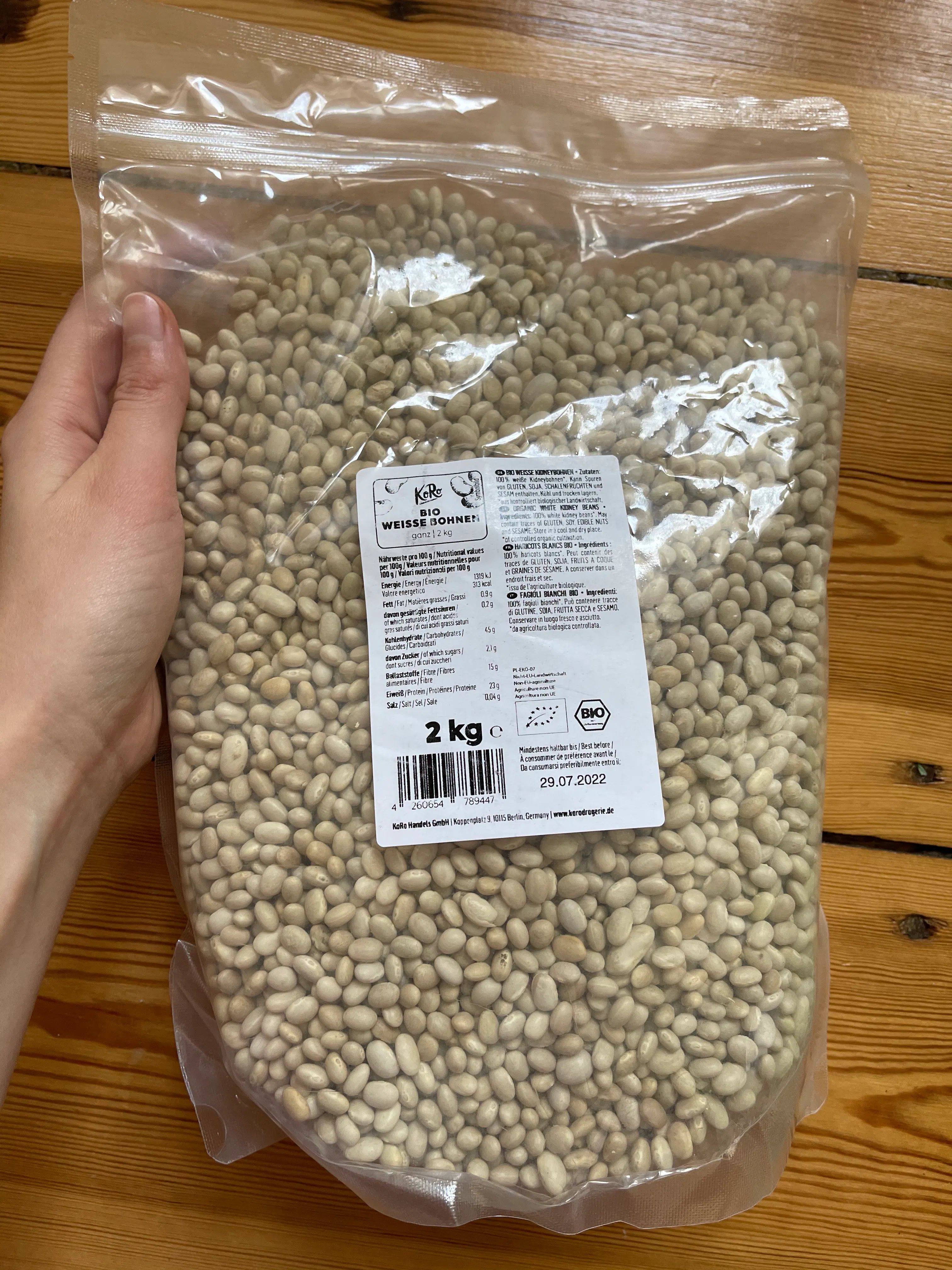 Weiße Bohnen Jaś Zwergartig 25 Kg - Ganze Bohnen, 25000 G, Unbehandelt
