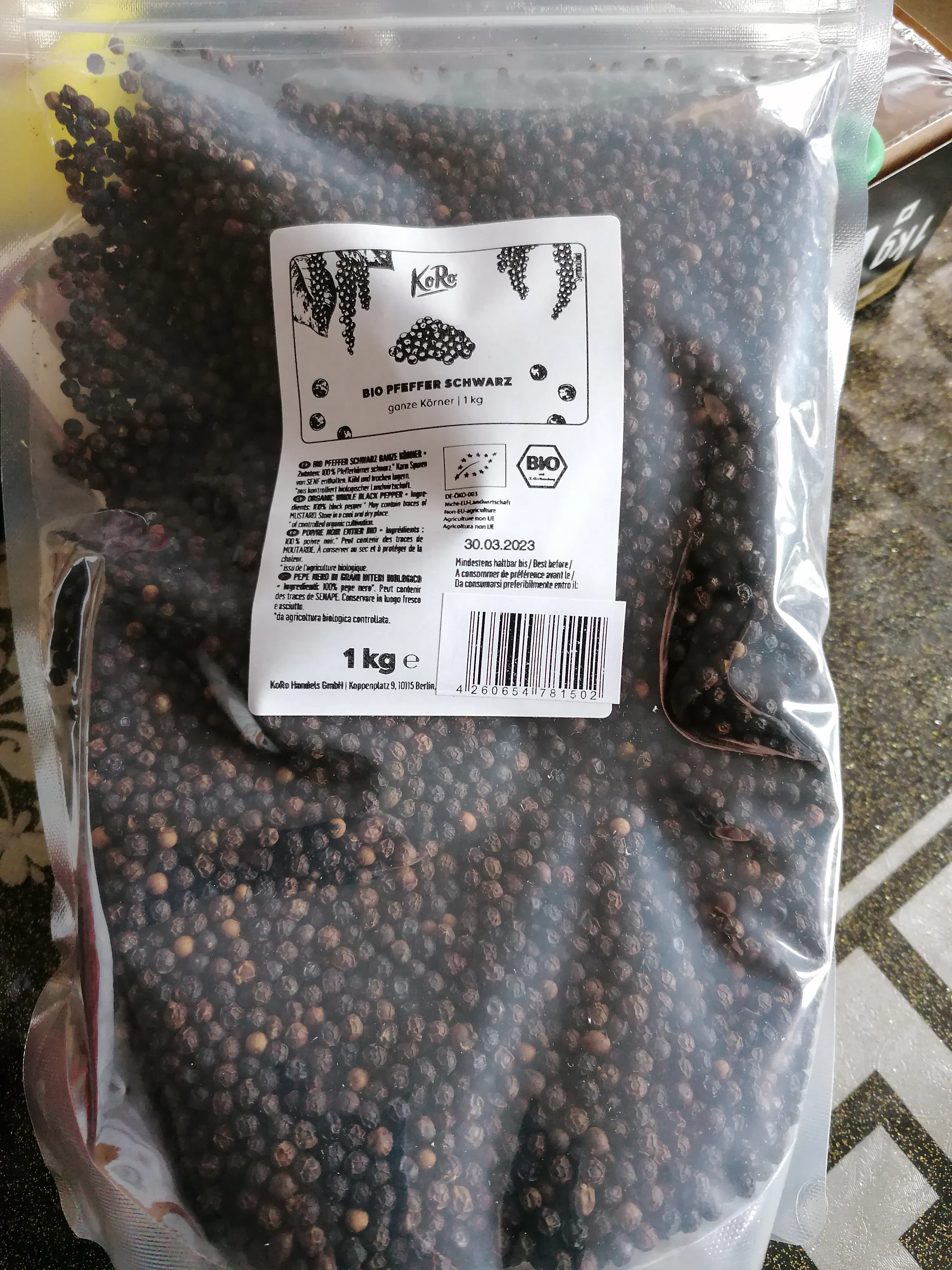 Poivre Noir Grain (1 Kg) | Concept Epices
