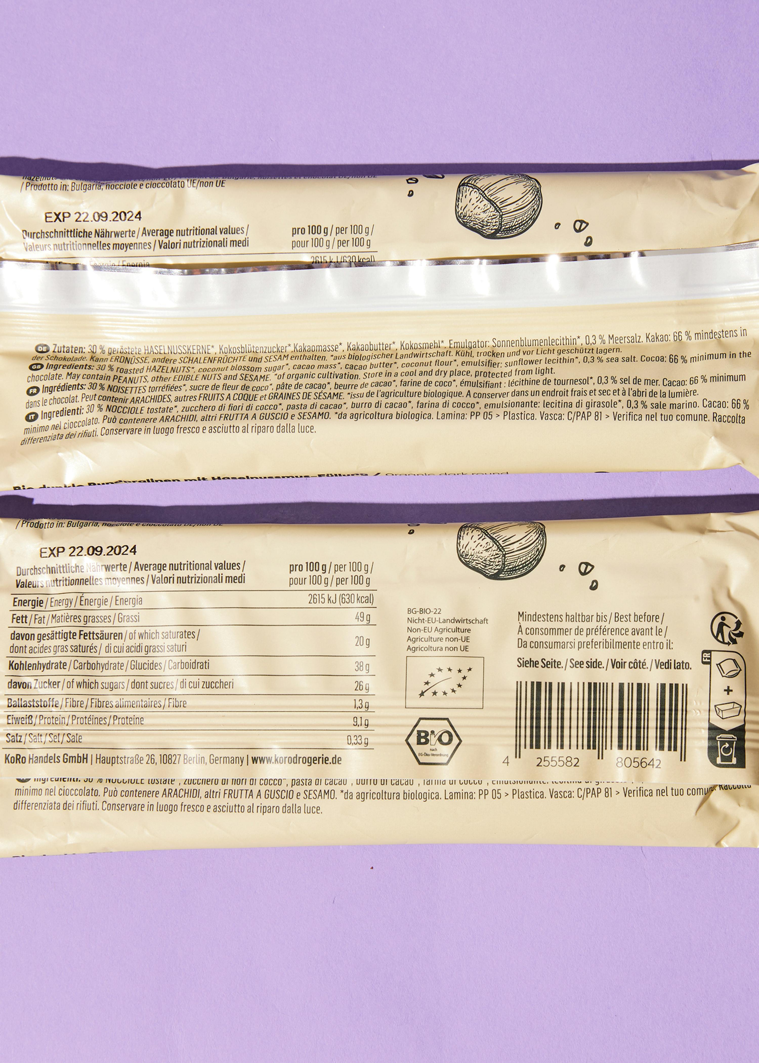 a package of milka chocolate bars has a purple background