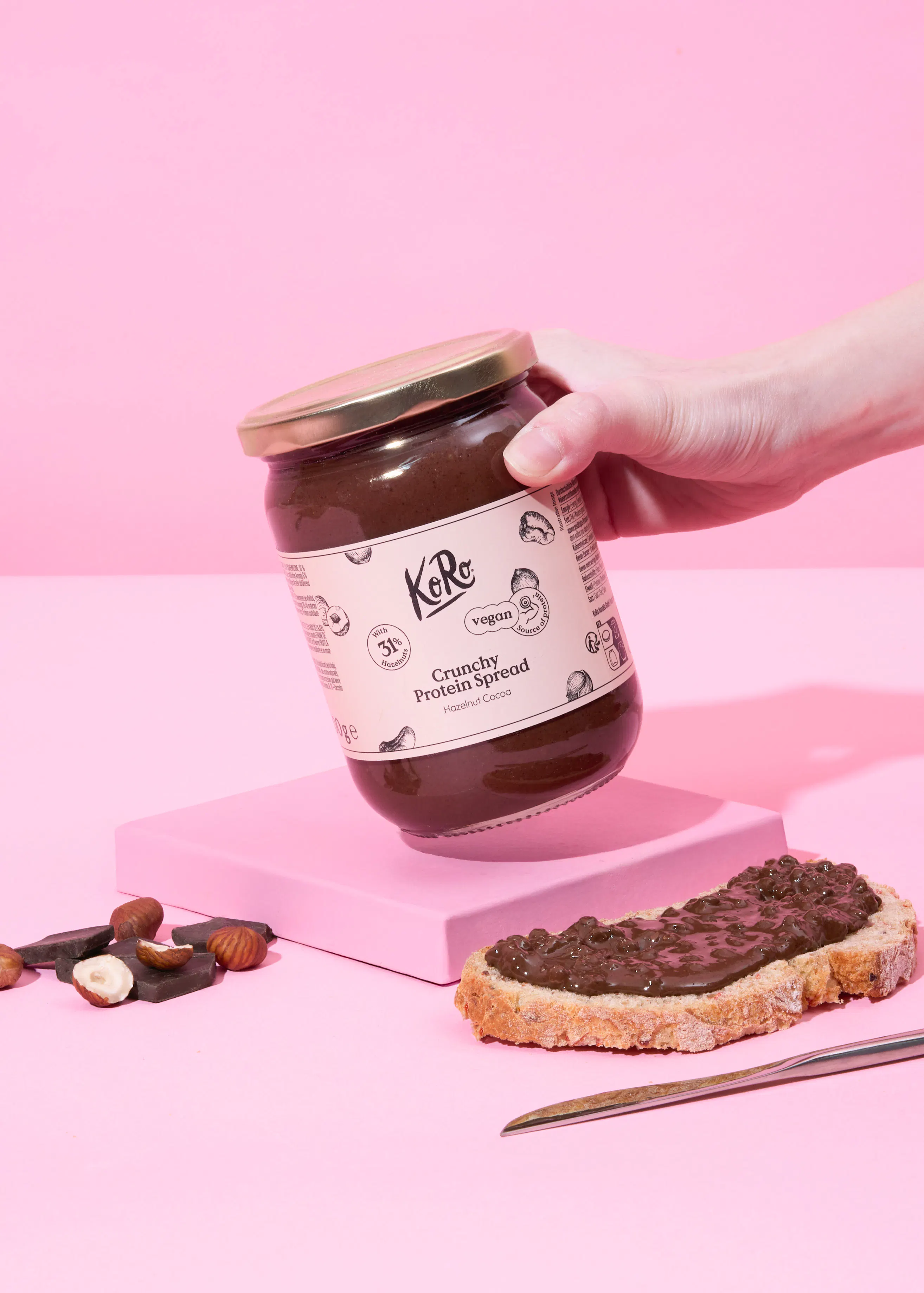 Vegansk proteinkräm, hasselnöt & kakao 500 g