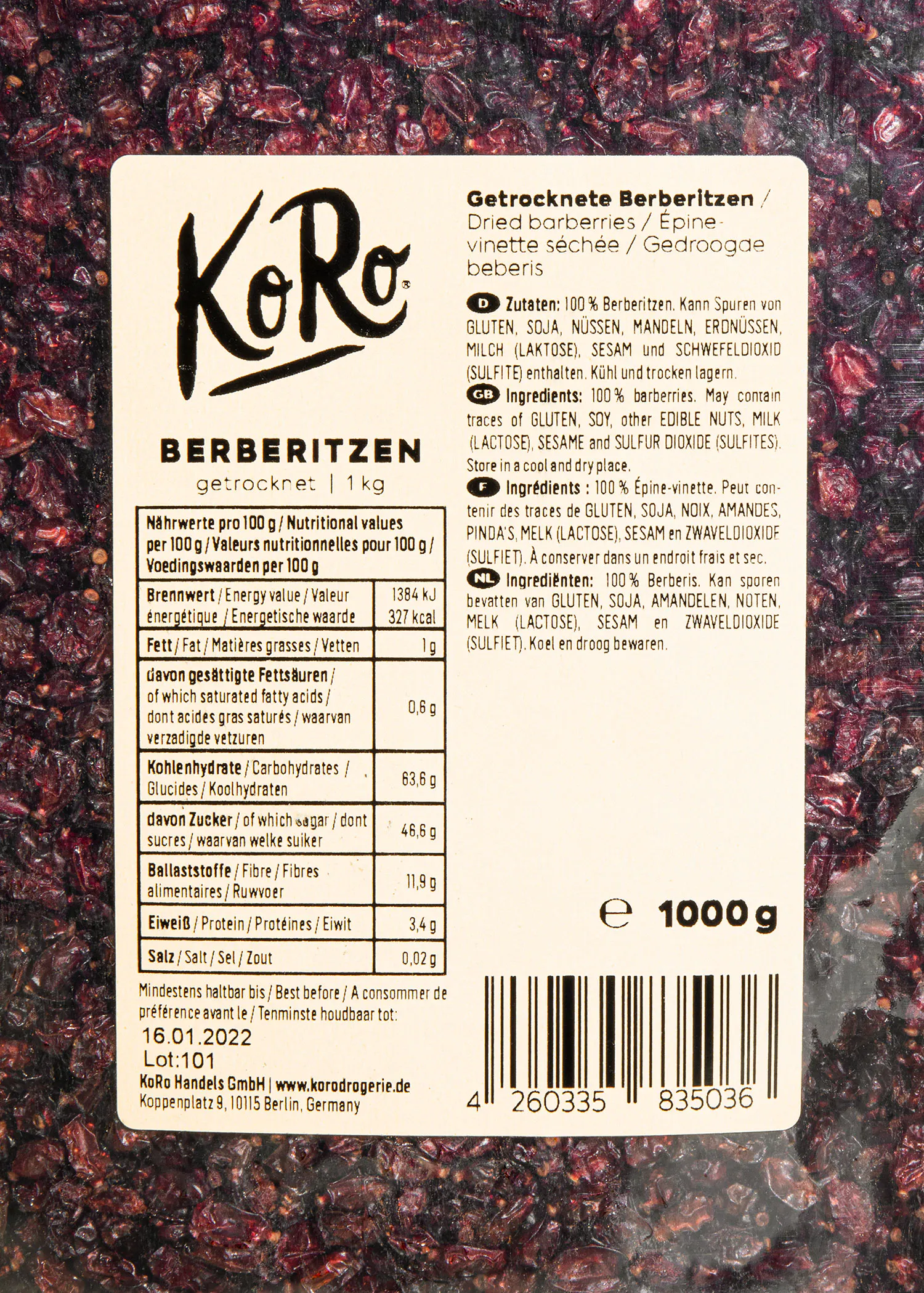 l' étiquette d' un produit contient des informations nutritionnelles et un code barre