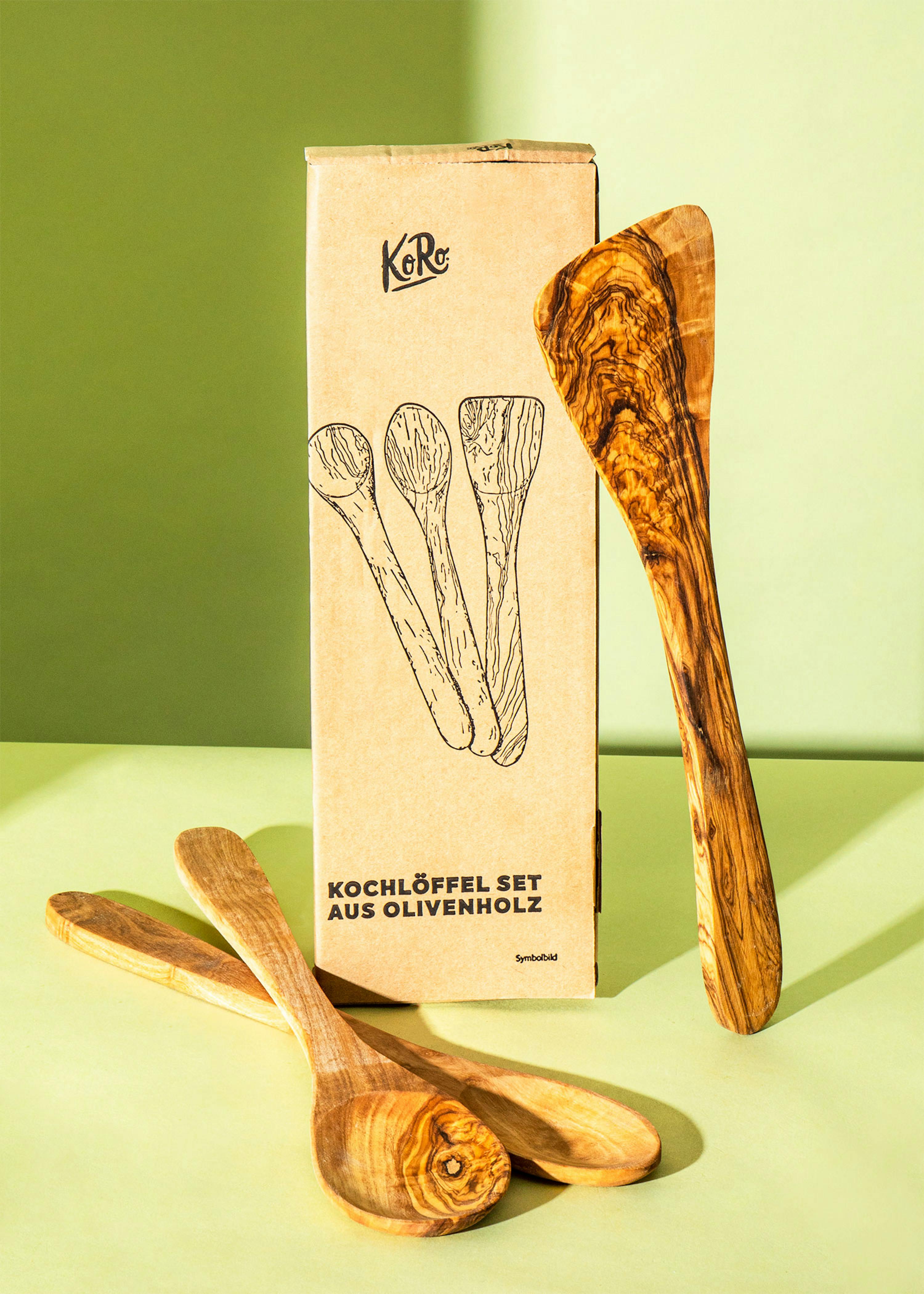 Set di cucchiai da cucina in legno d'ulivo - acquista ora