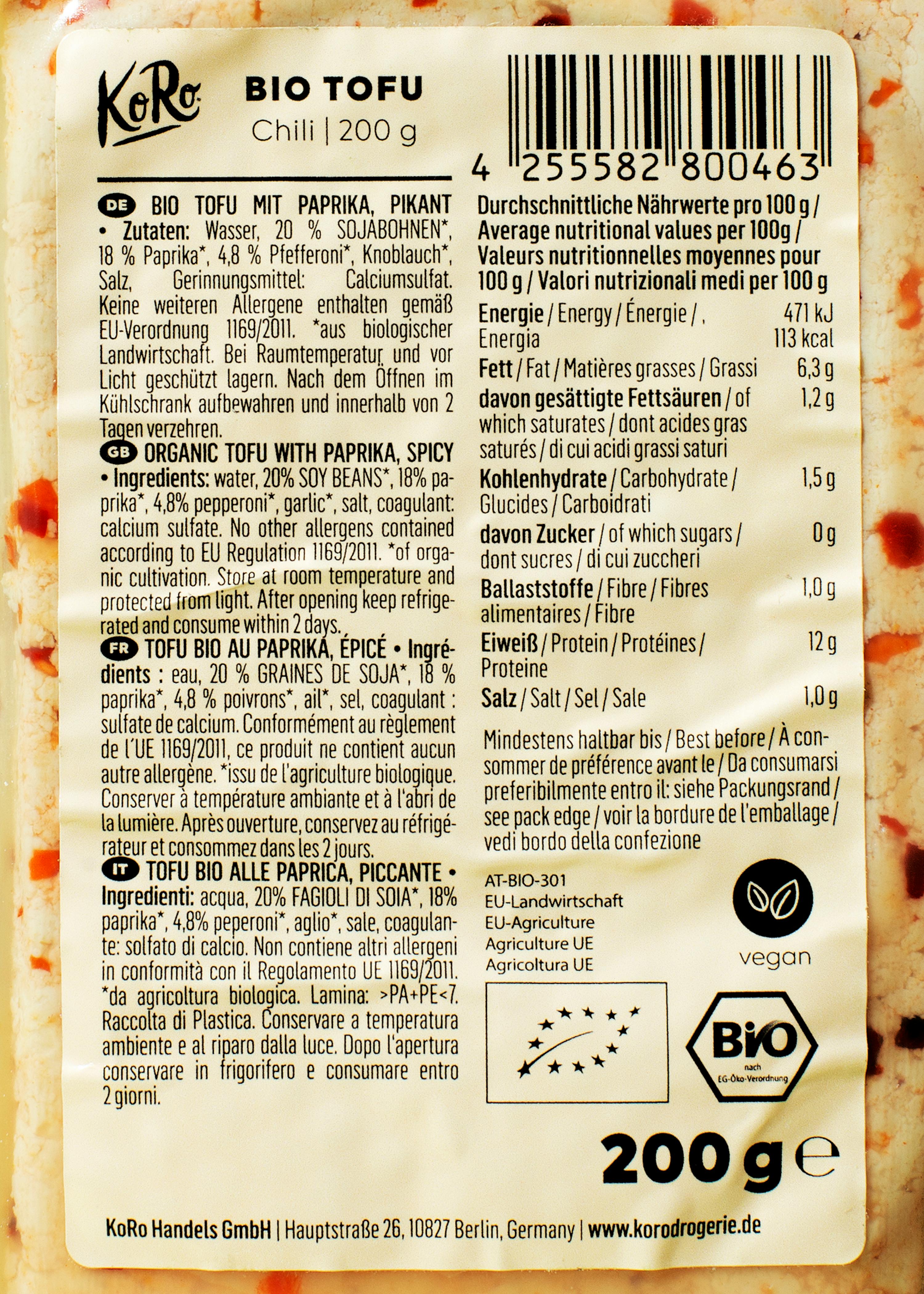 4255582800470 - Bio Tofu Chili 6 x 200 g