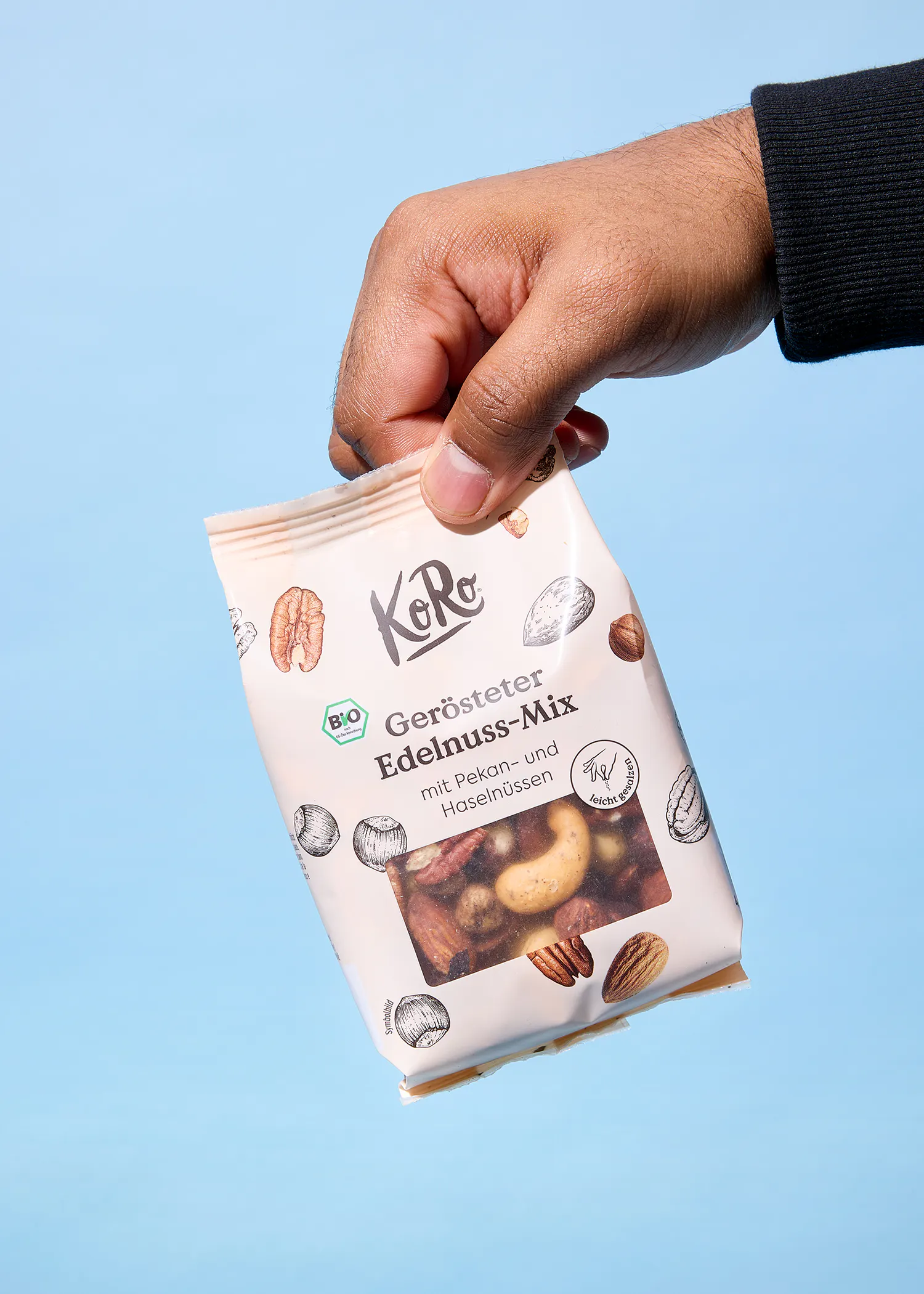 Bio geroosterde notenmix met pecan- en hazelnoten 160 g