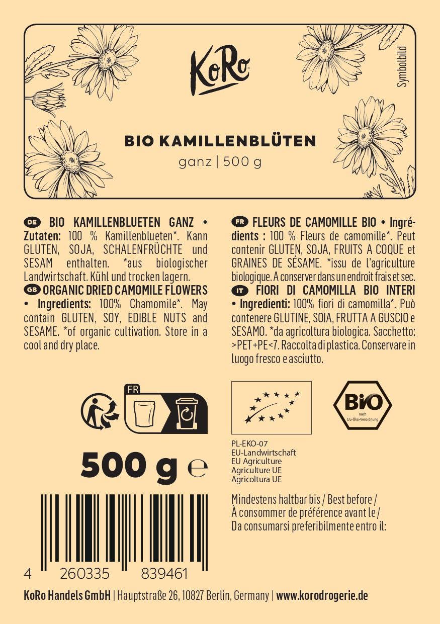 4260335839461 - Ganze Bio Kamillenblüten 500 g 4260335839461 - Ganze Bio Kamillenblüten 500 g