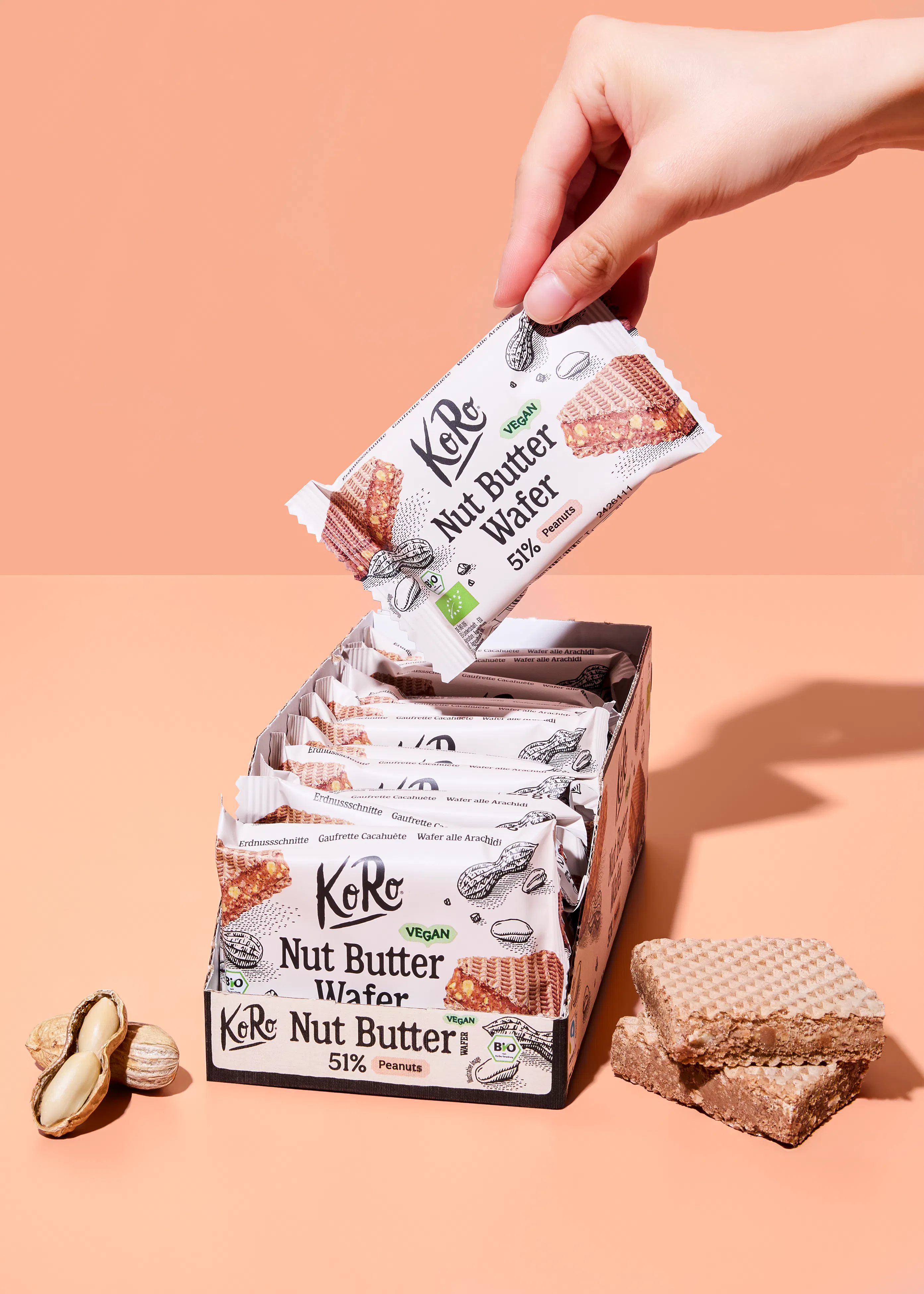 Bio Erdnussschnitte mit Meersalz | 12 x 22 g